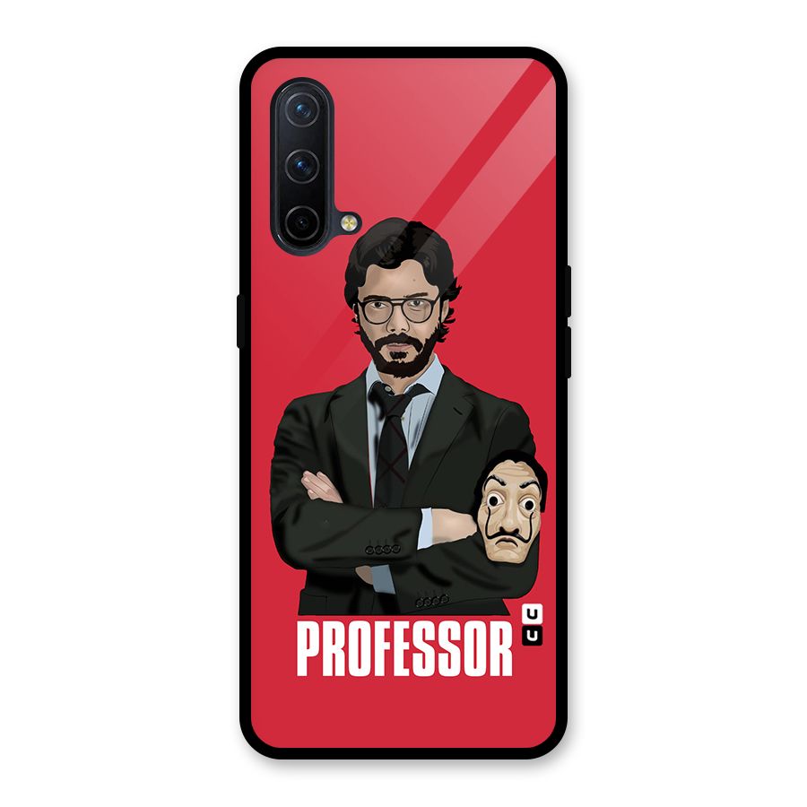 Professor Art Illustration Glass Back Case for OnePlus Nord CE 5G