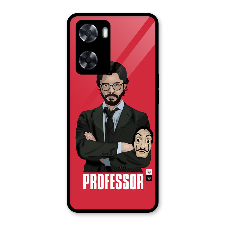 Professor Art Illustration Glass Back Case for Oppo A57 2022