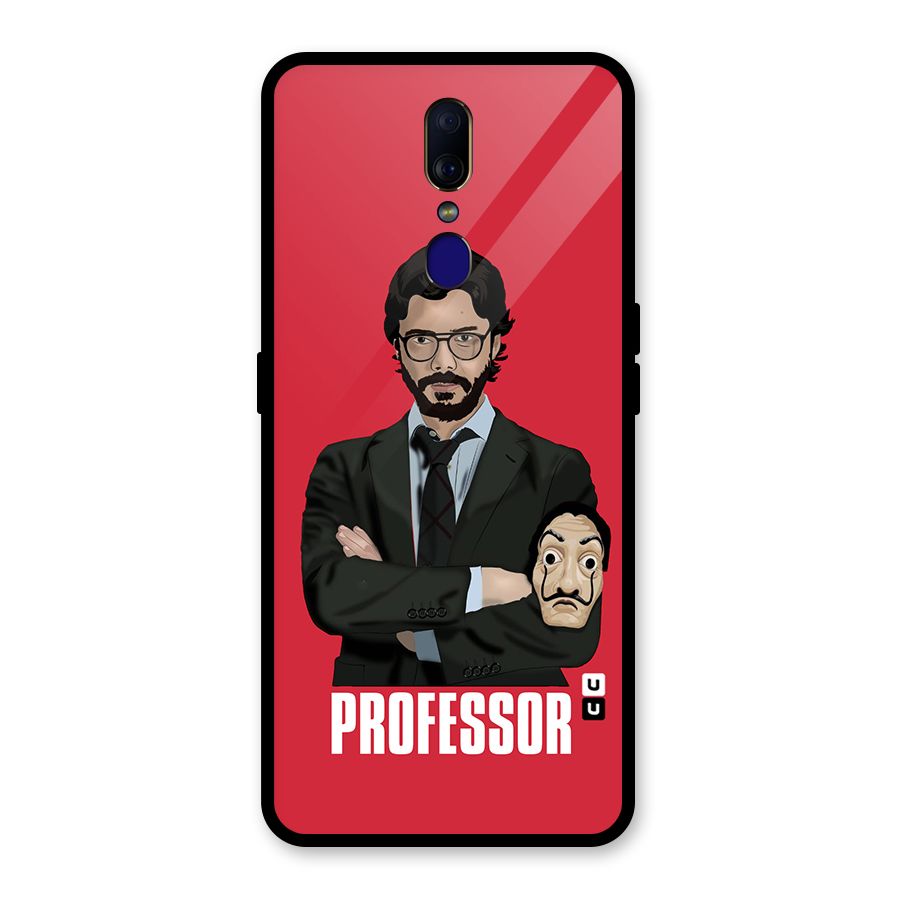 Professor Art Illustration Glass Back Case for Oppo F11