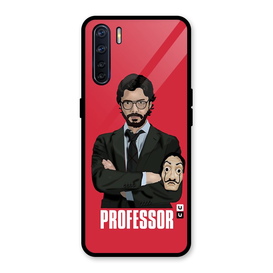 Professor Art Illustration Glass Back Case for Oppo F15