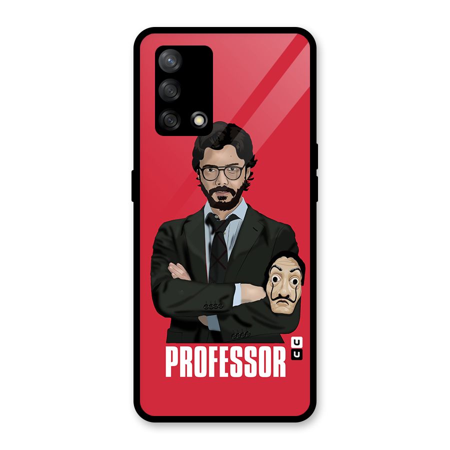 Professor Art Illustration Glass Back Case for Oppo F19