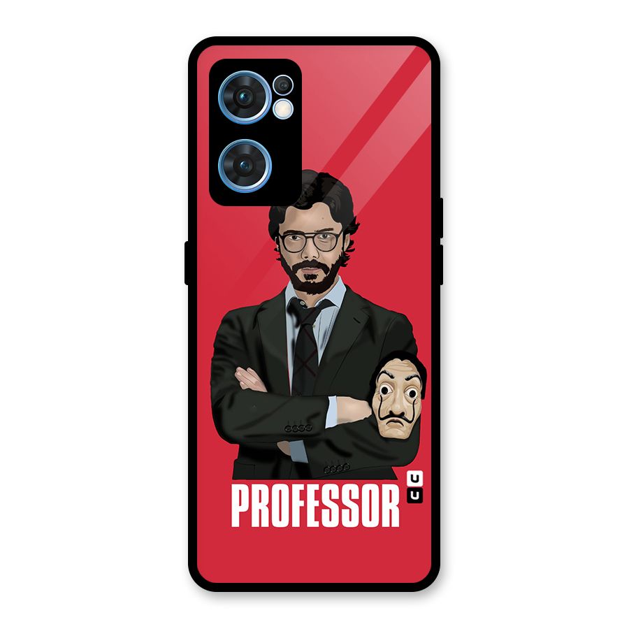 Professor Art Illustration Glass Back Case for Oppo Reno7 5G