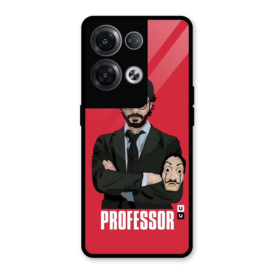 Professor Art Illustration Glass Back Case for Oppo Reno8 Pro 5G