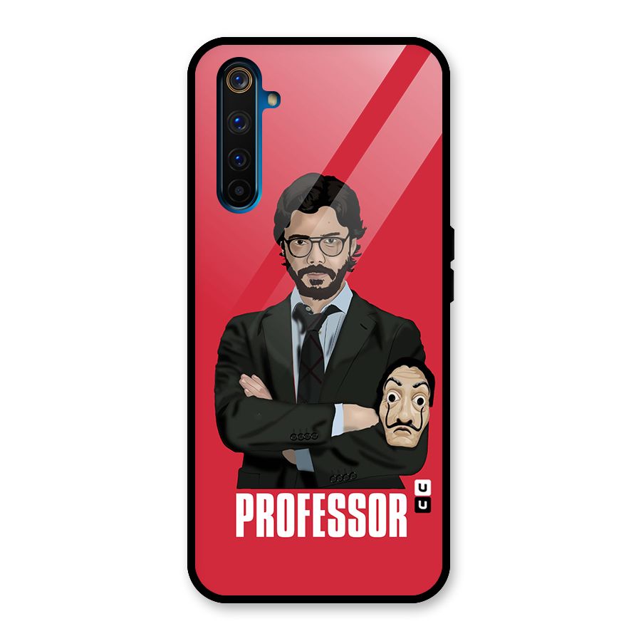 Professor Art Illustration Glass Back Case for Realme 6 Pro