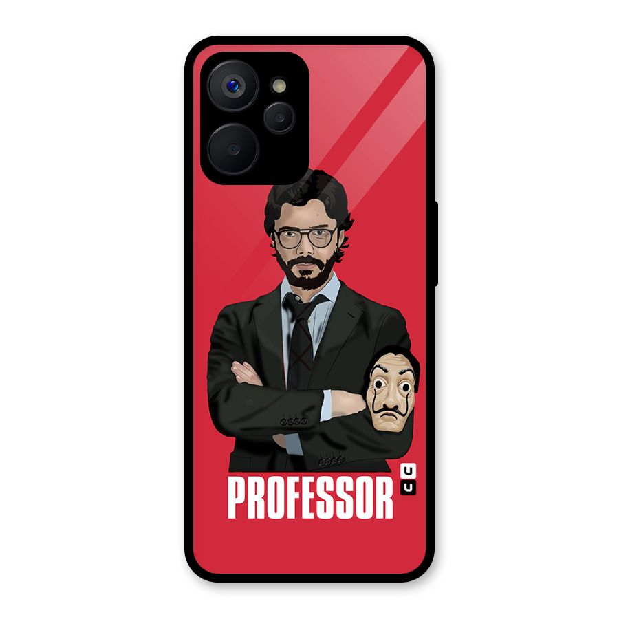 Professor Art Illustration Glass Back Case for Realme 9i 5G