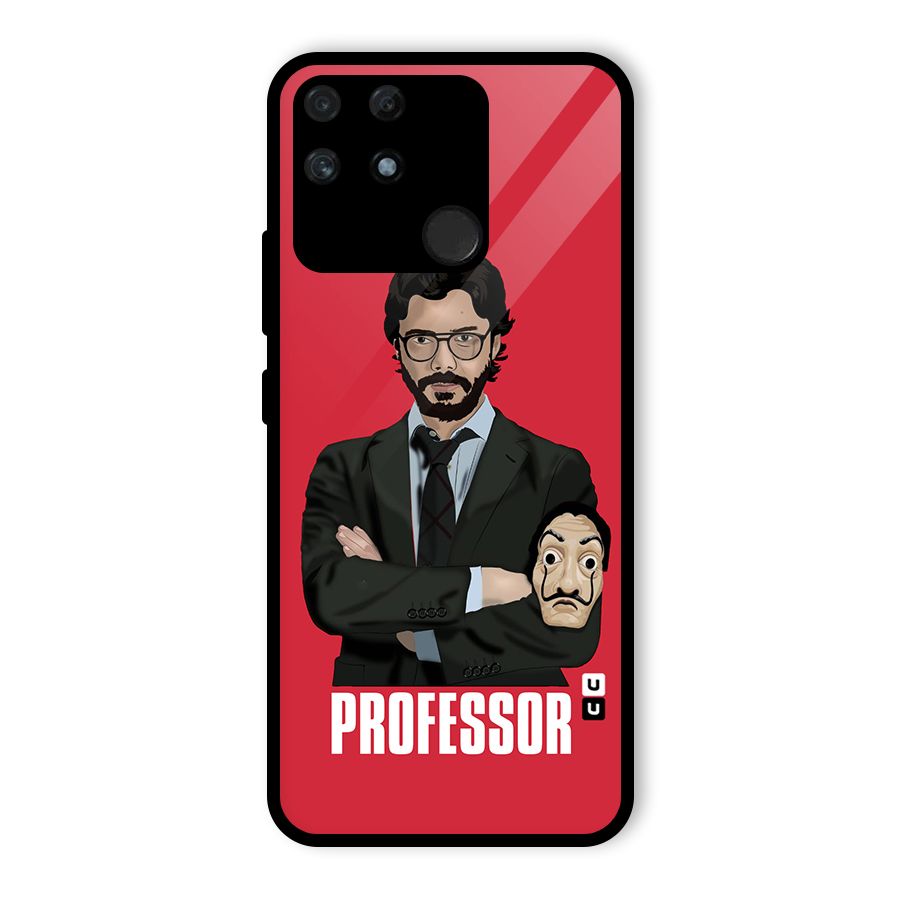 Professor Art Illustration Glass Back Case for Realme Narzo 50A