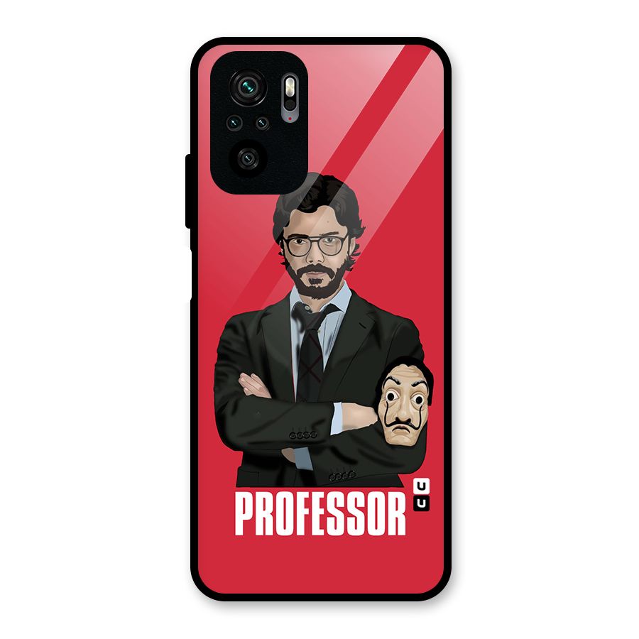 Professor Art Illustration Glass Back Case for Redmi Note 10S