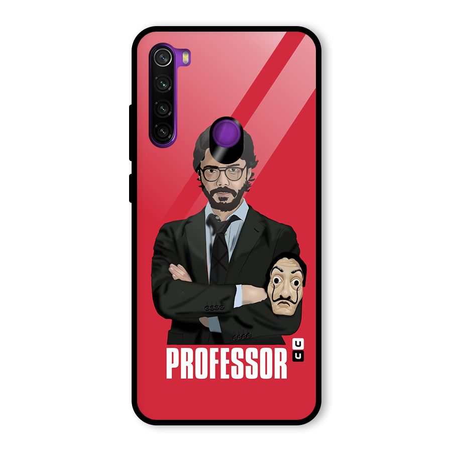 Professor Art Illustration Glass Back Case for Redmi Note 8