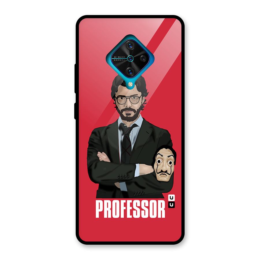 Professor Art Illustration Glass Back Case for Vivo S1 Pro