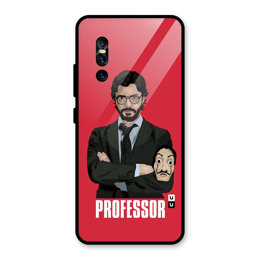 Professor Art Illustration Glass Back Case for Vivo V15 Pro