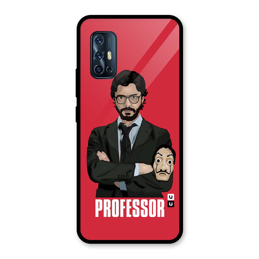 Professor Art Illustration Glass Back Case for Vivo V17