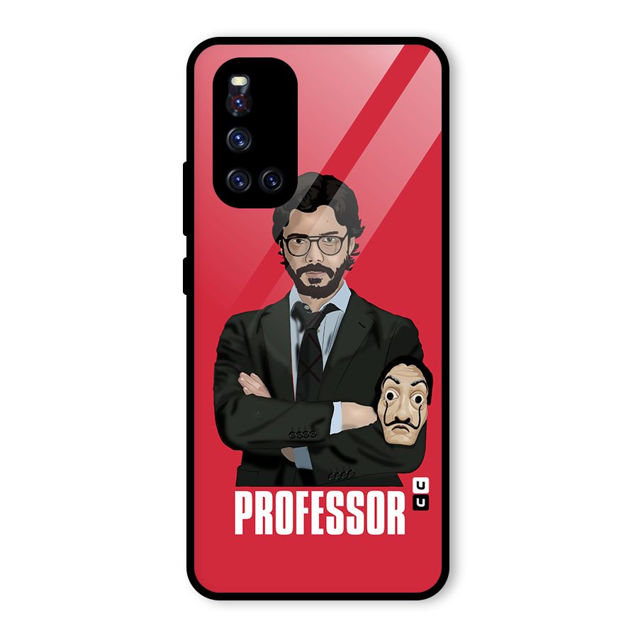Professor Art Illustration Glass Back Case for Vivo V19
