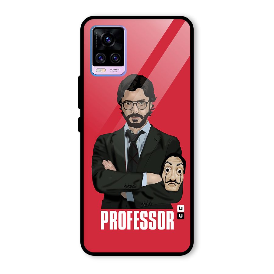 Professor Art Illustration Glass Back Case for Vivo V20 Pro