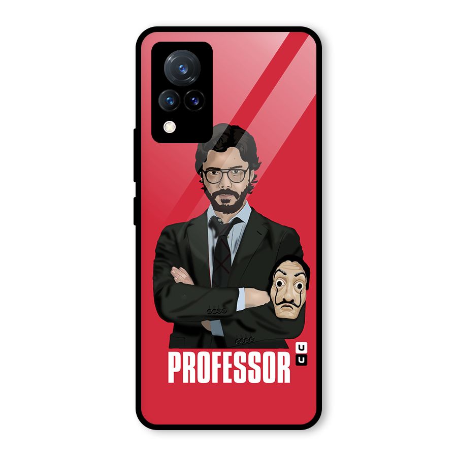 Professor Art Illustration Glass Back Case for Vivo V21 5G