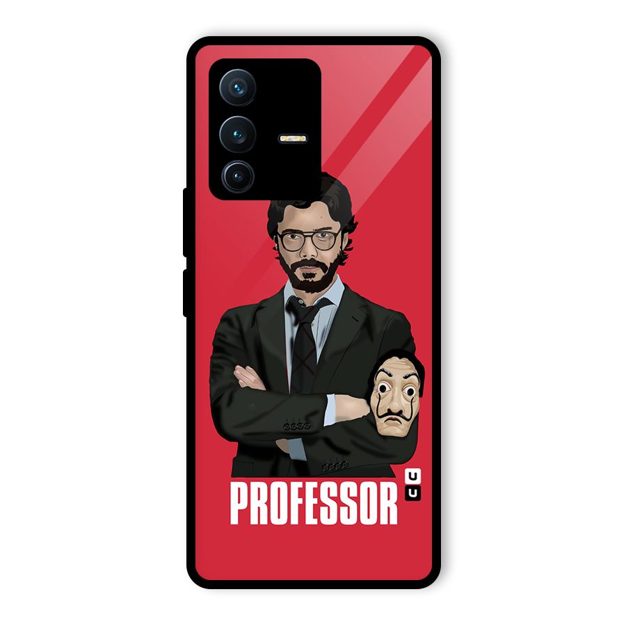 Professor Art Illustration Glass Back Case for Vivo V23 Pro
