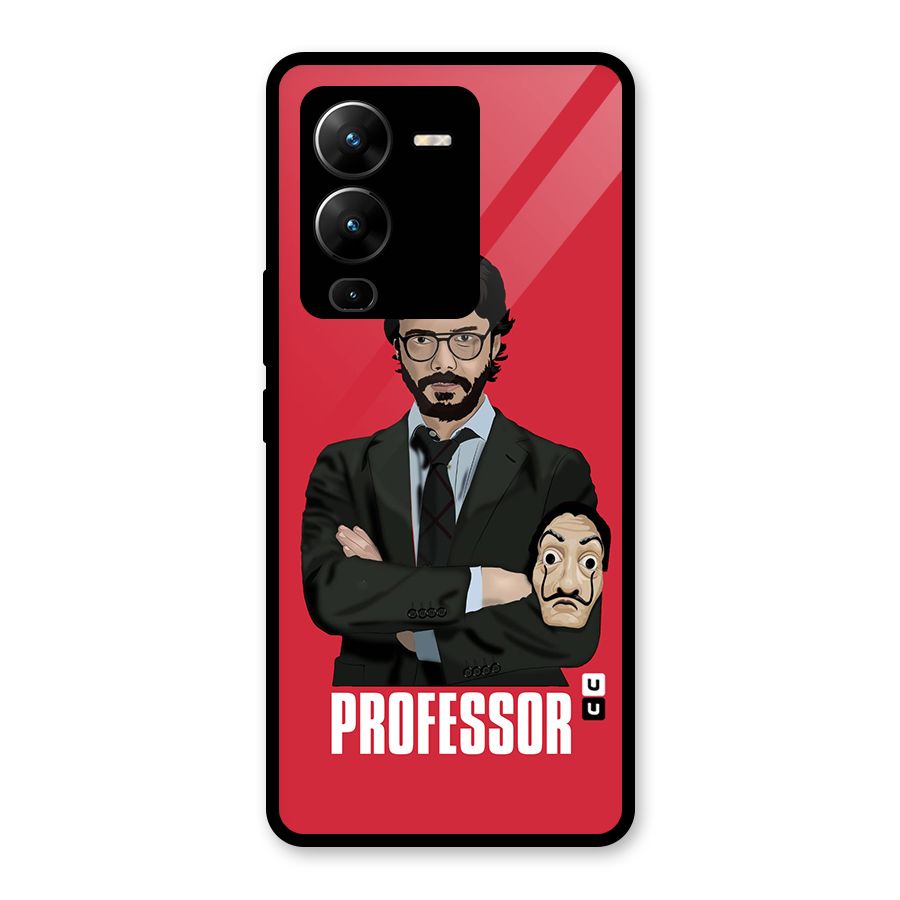Professor Art Illustration Glass Back Case for Vivo V25 Pro