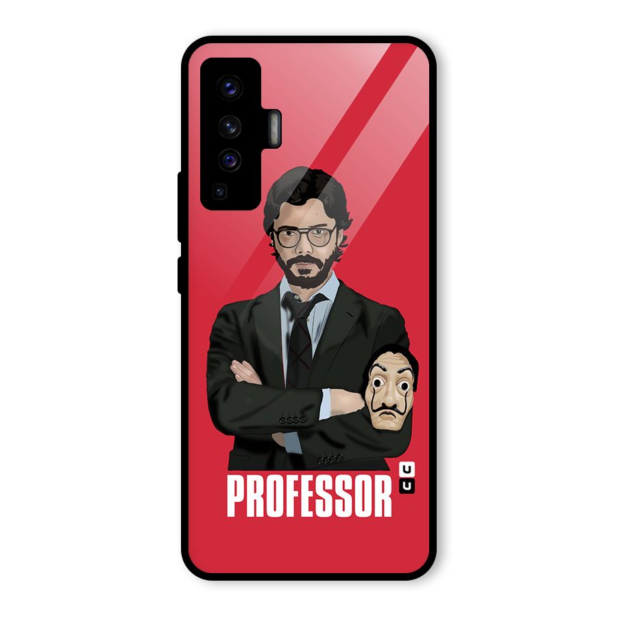 Professor Art Illustration Glass Back Case for Vivo X50