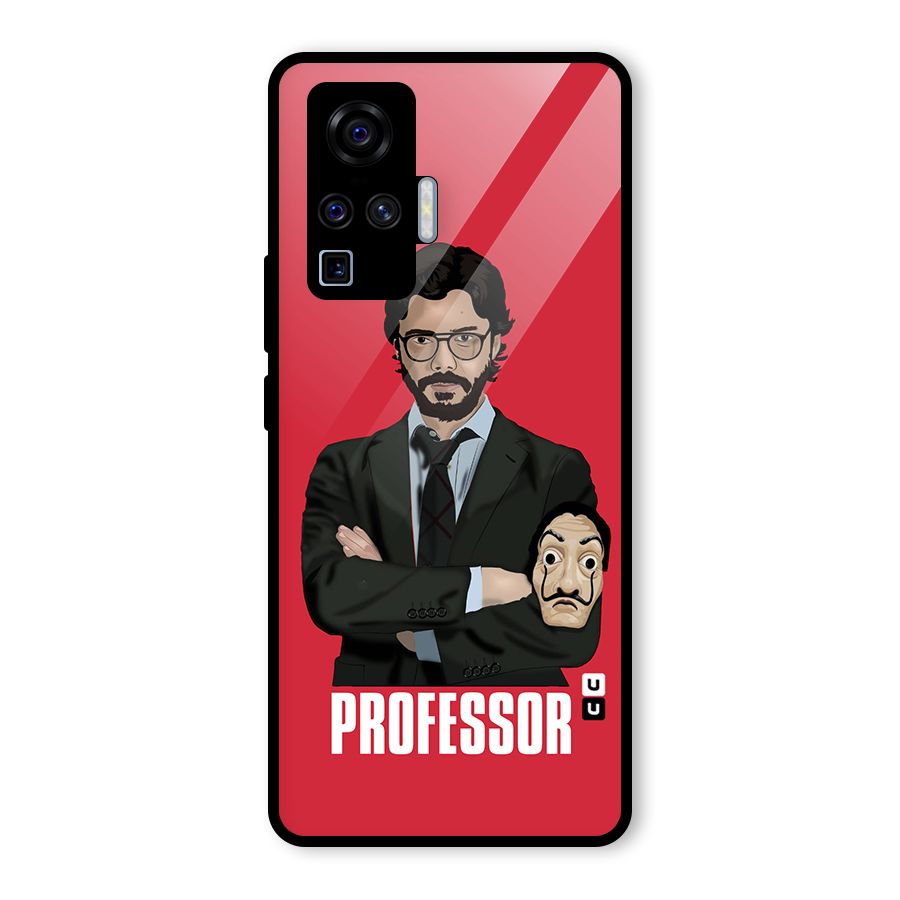 Professor Art Illustration Glass Back Case for Vivo X50 Pro