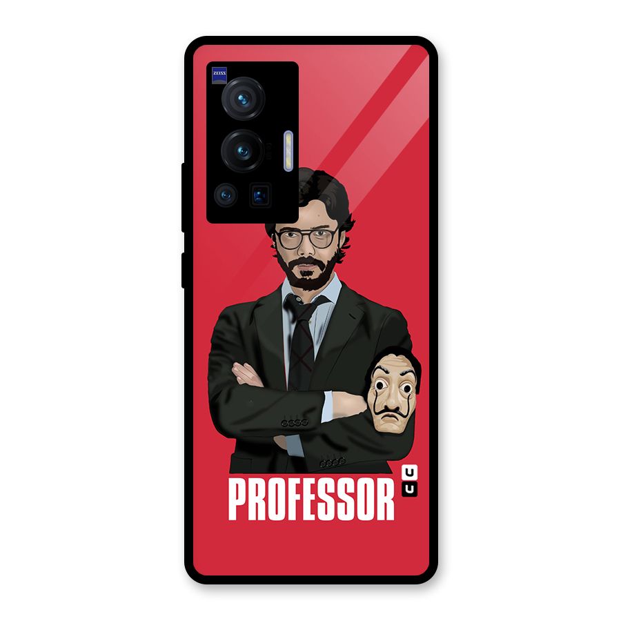 Professor Art Illustration Glass Back Case for Vivo X70 Pro