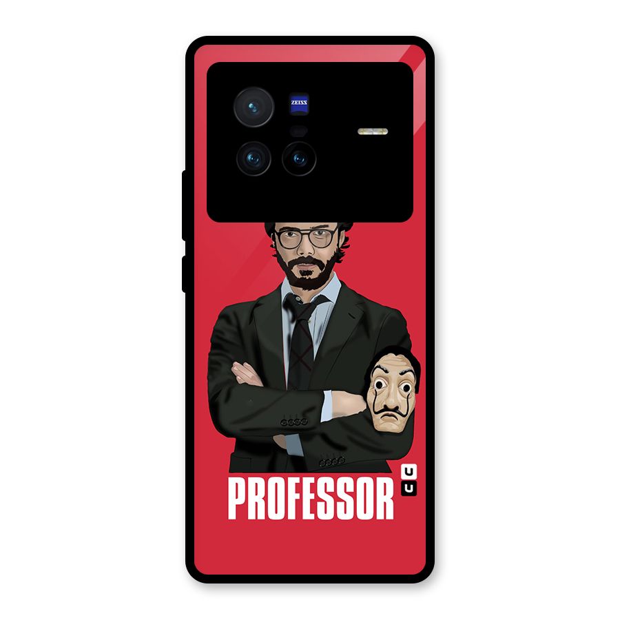 Professor Art Illustration Glass Back Case for Vivo X80