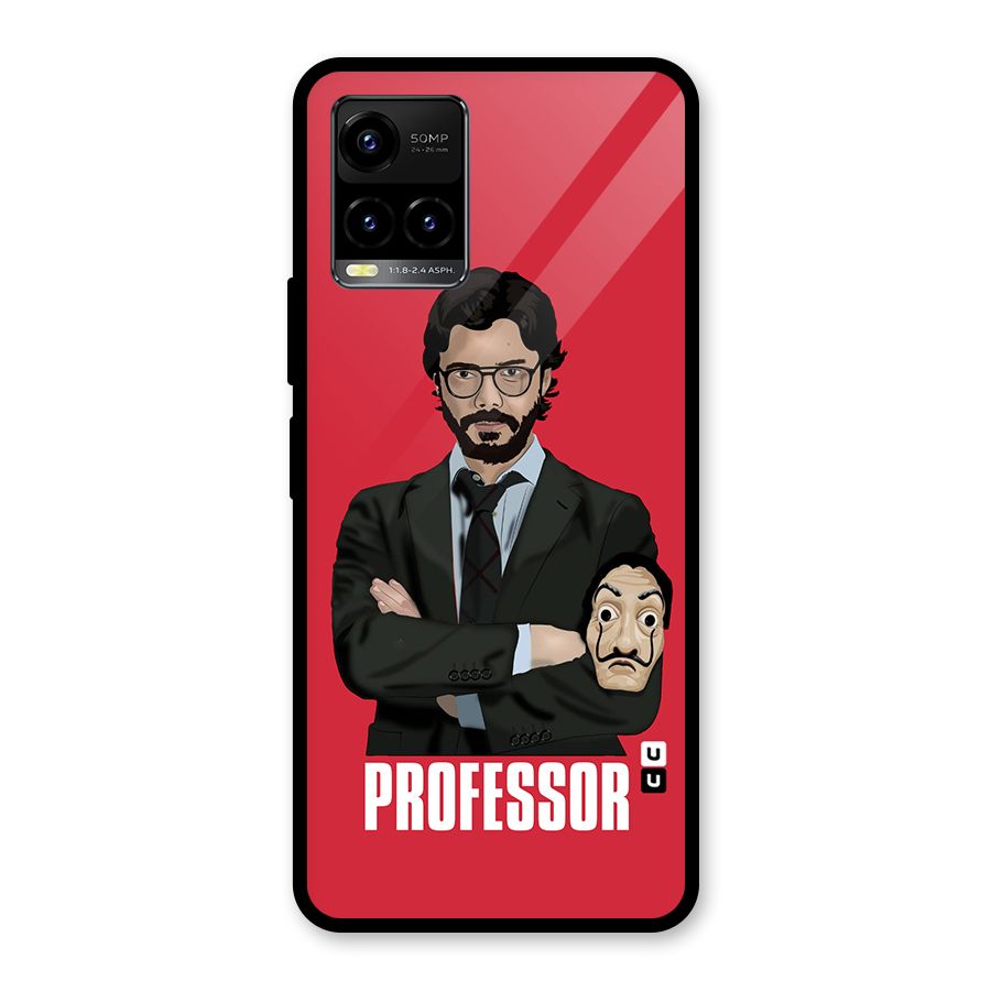 Professor Art Illustration Glass Back Case for Vivo Y21A