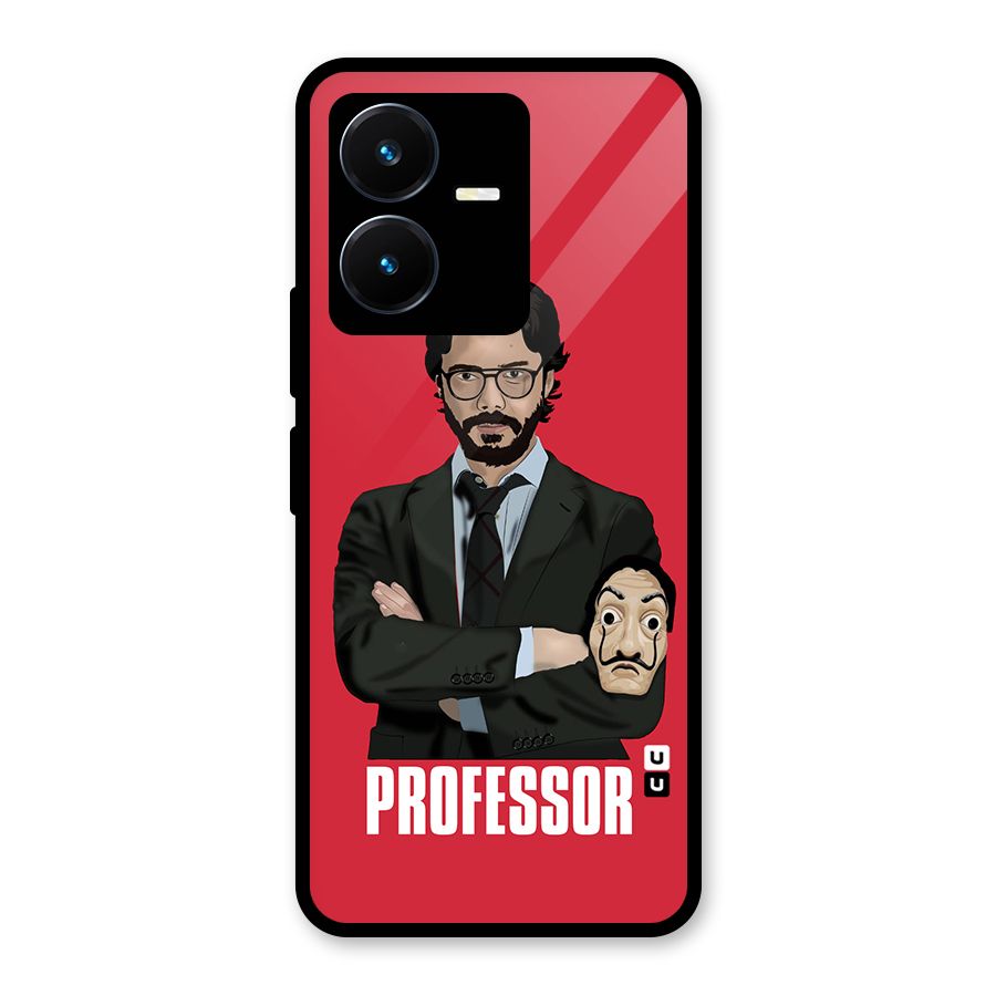 Professor Art Illustration Glass Back Case for Vivo Y22