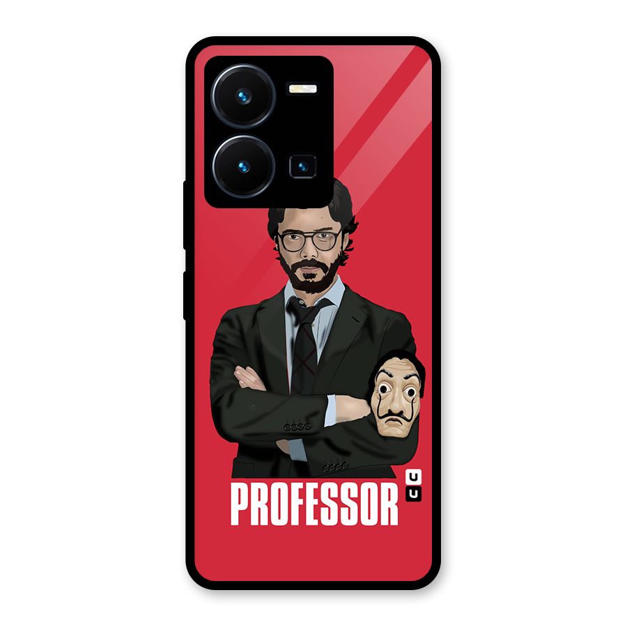 Professor Art Illustration Glass Back Case for Vivo Y35