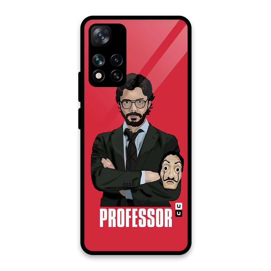 Professor Art Illustration Glass Back Case for Xiaomi 11i 5G