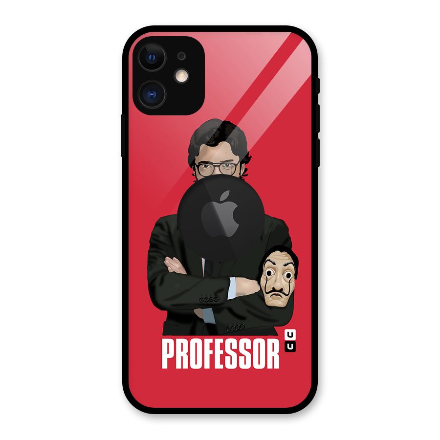 Professor Art Illustration Glass Back Case for iPhone 11 Logo Cut
