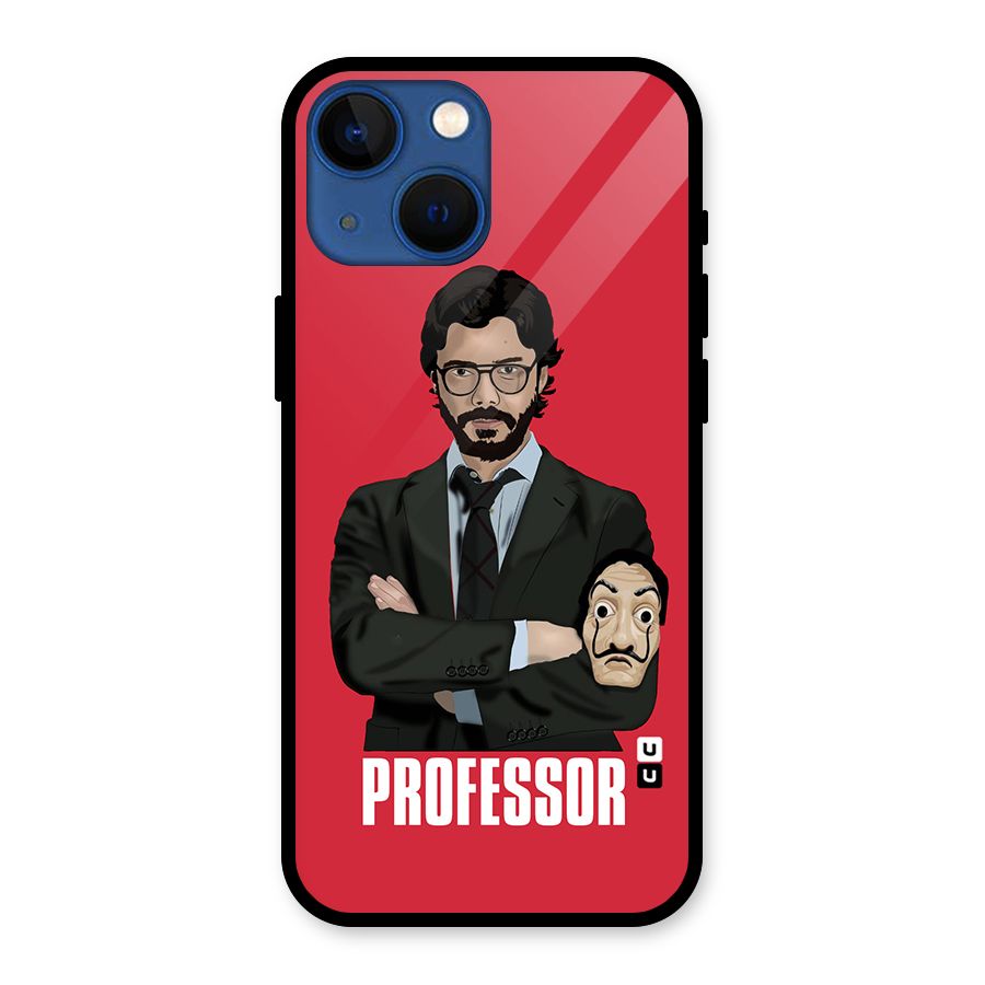 Professor Art Illustration Glass Back Case for iPhone 13 Mini