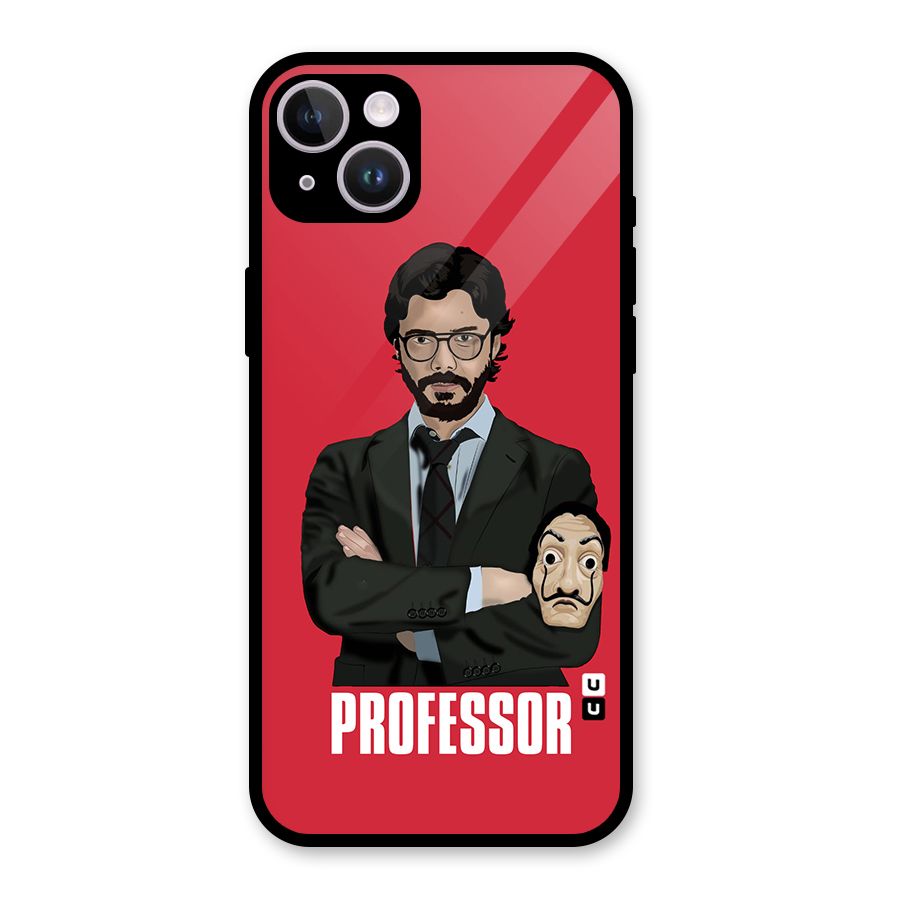 Professor Art Illustration Glass Back Case for iPhone 14 Plus
