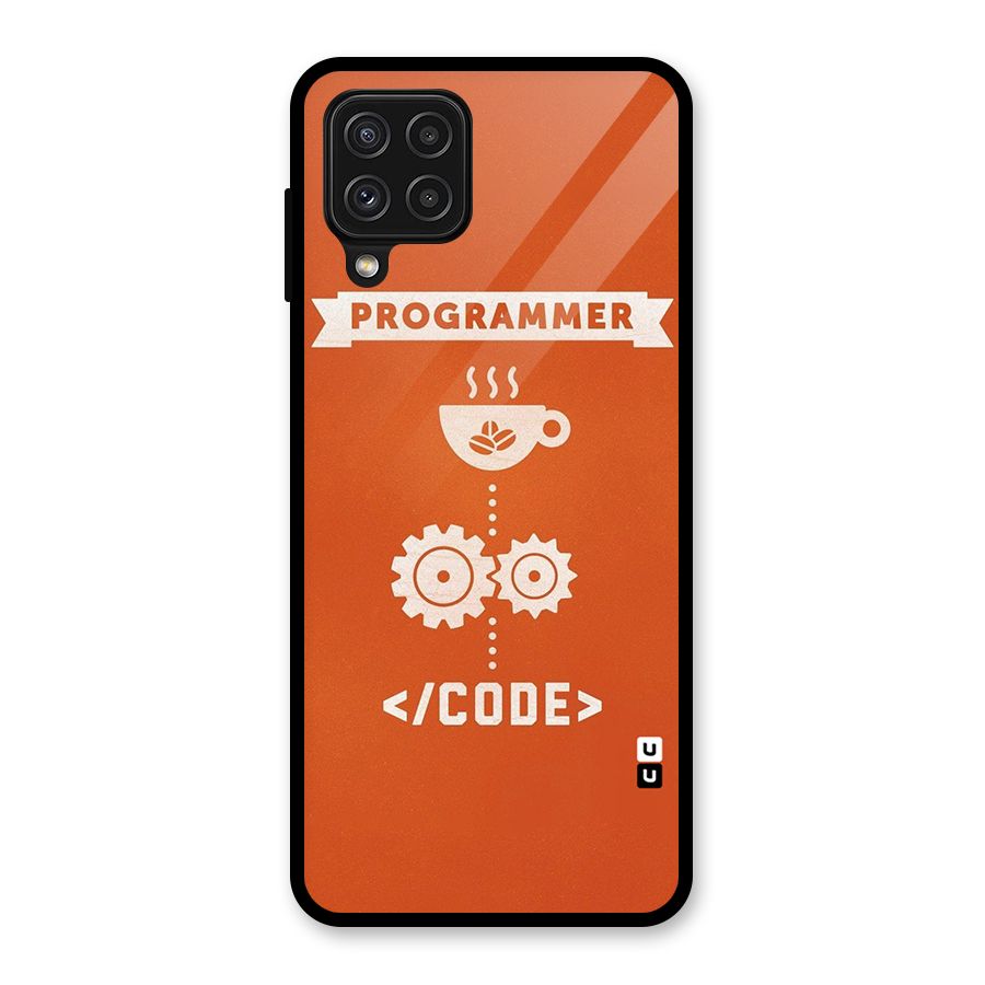 Programmer Coffee Code Glass Back Case for Galaxy A22 4G