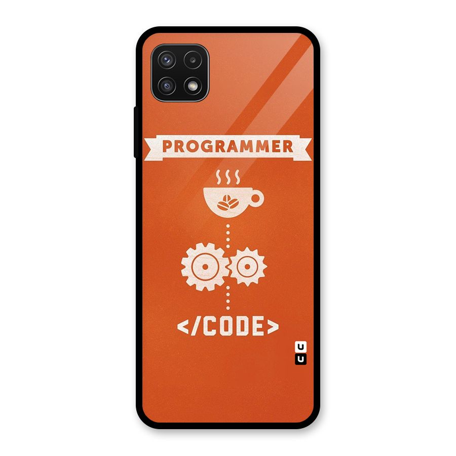 Programmer Coffee Code Glass Back Case for Galaxy A22 5G