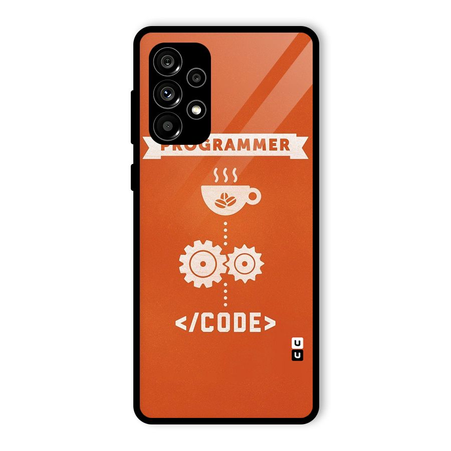 Programmer Coffee Code Glass Back Case for Galaxy A73 5G