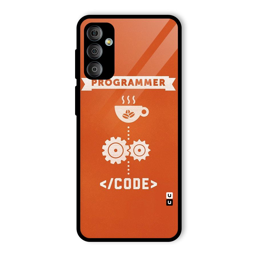 Programmer Coffee Code Glass Back Case for Galaxy F23
