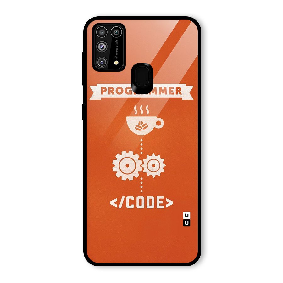 Programmer Coffee Code Glass Back Case for Galaxy F41