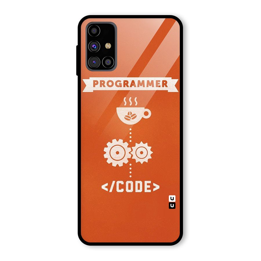 Programmer Coffee Code Glass Back Case for Galaxy M31s