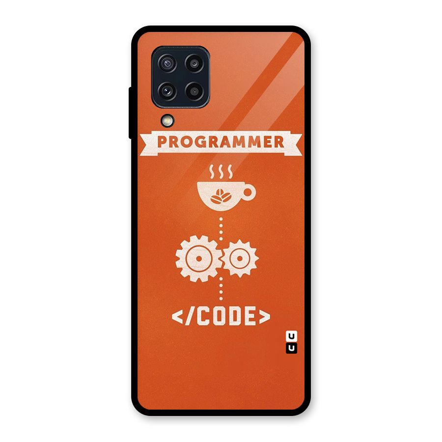 Programmer Coffee Code Glass Back Case for Galaxy M32