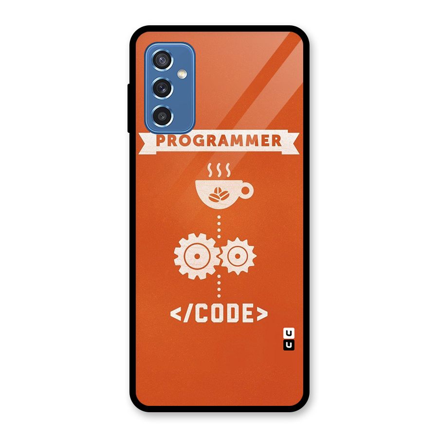 Programmer Coffee Code Glass Back Case for Galaxy M52 5G
