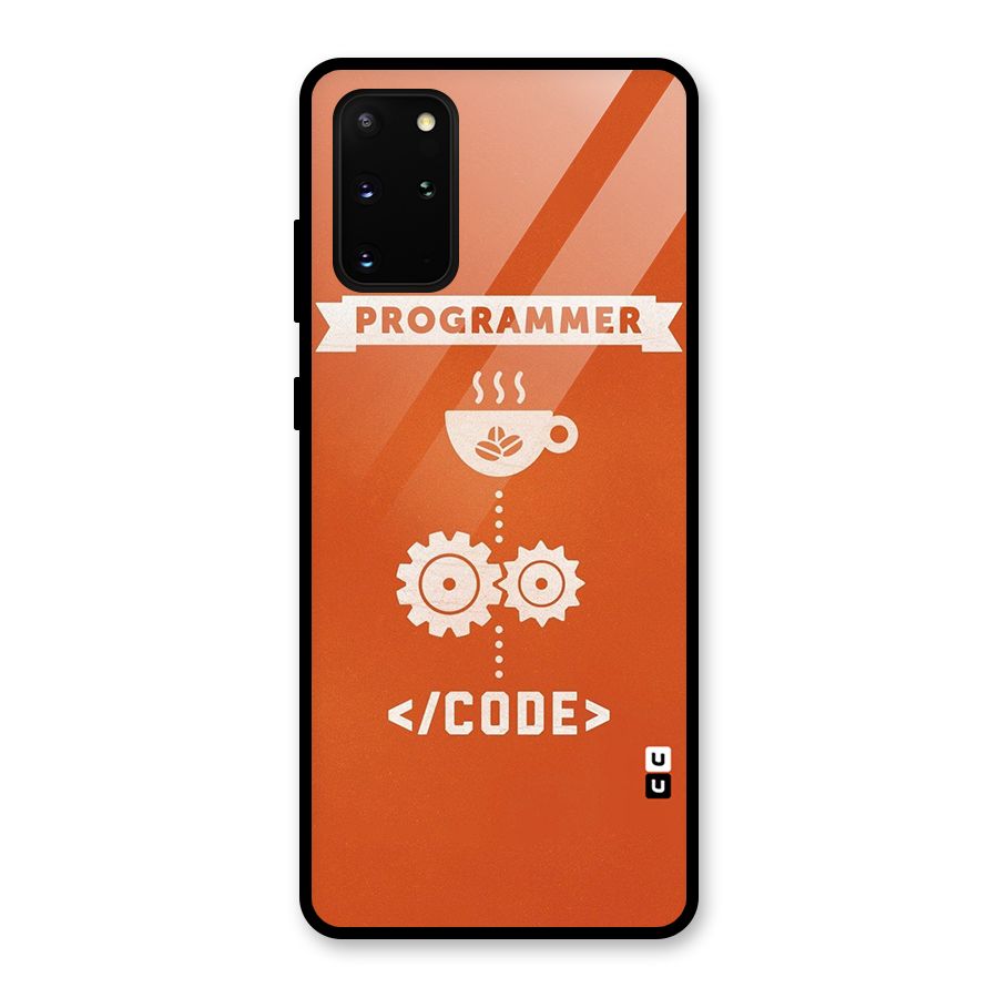 Programmer Coffee Code Glass Back Case for Galaxy S20 Plus