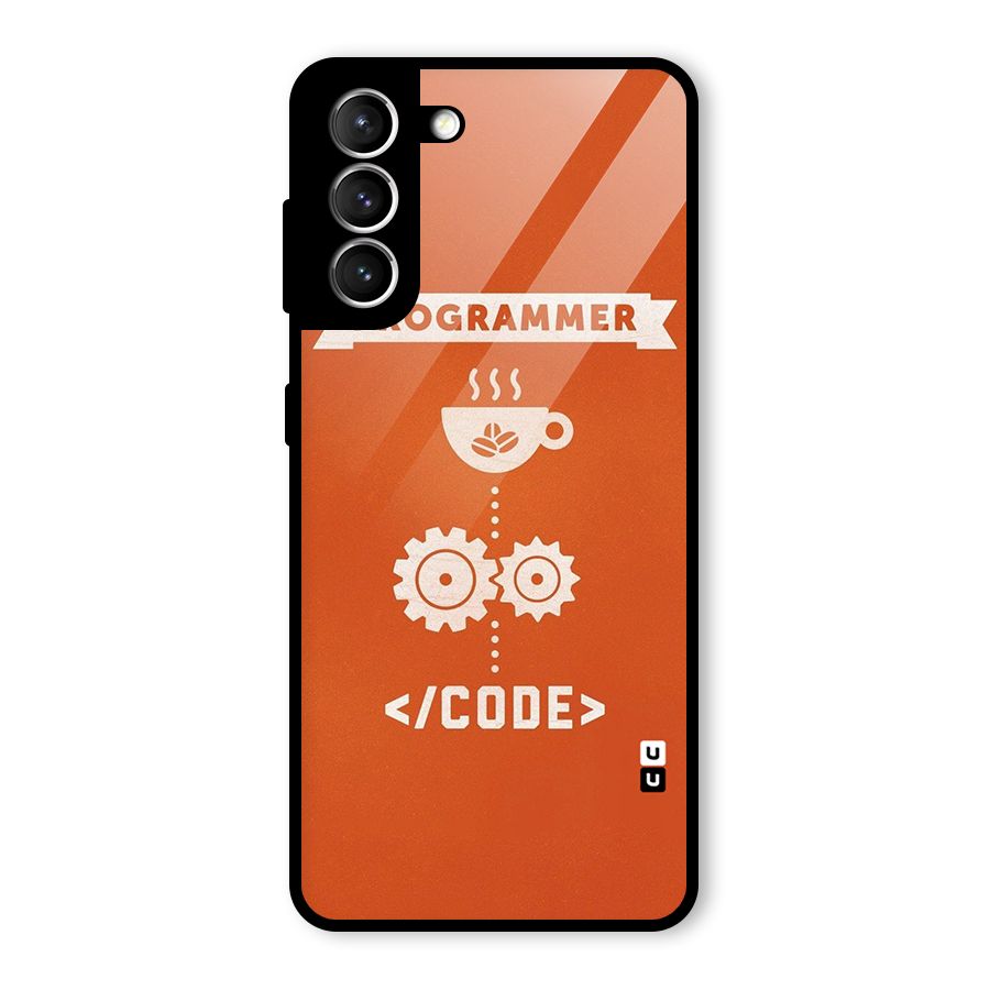 Programmer Coffee Code Glass Back Case for Galaxy S21 5G