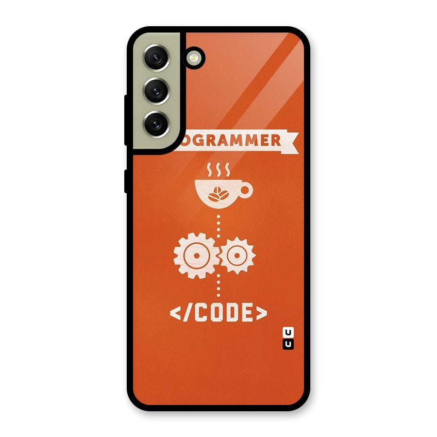 Programmer Coffee Code Glass Back Case for Galaxy S21 FE 5G
