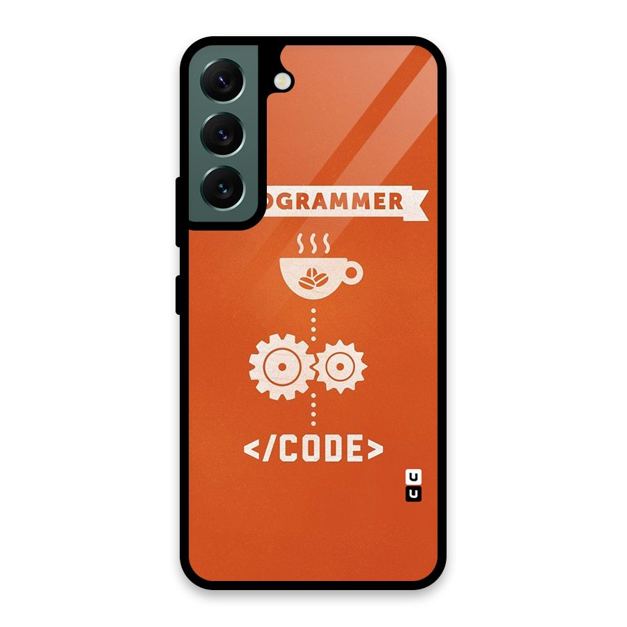 Programmer Coffee Code Glass Back Case for Galaxy S22 5G