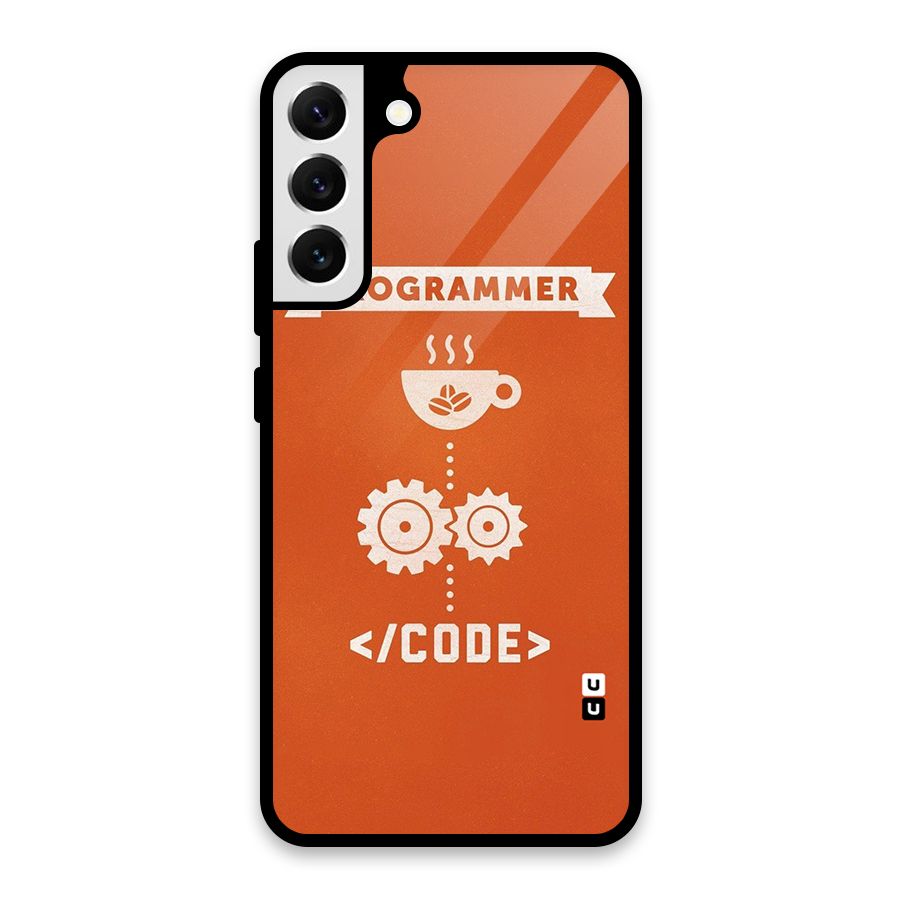 Programmer Coffee Code Glass Back Case for Galaxy S22 Plus 5G