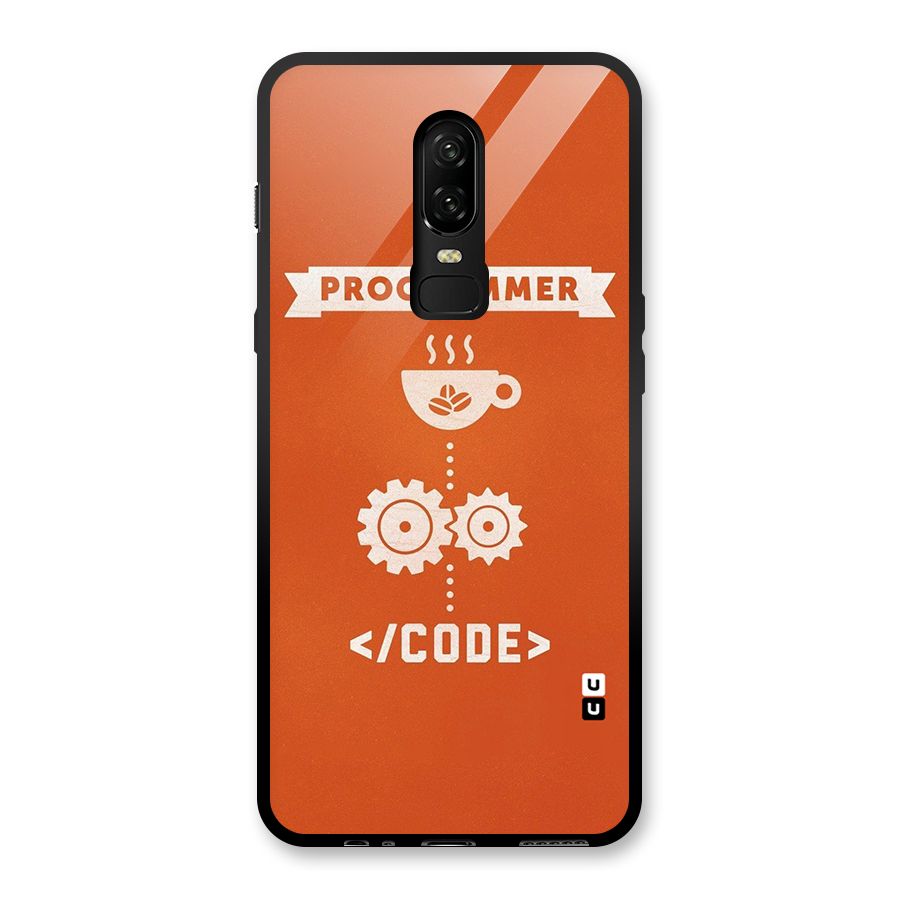 Programmer Coffee Code Glass Back Case for OnePlus 6