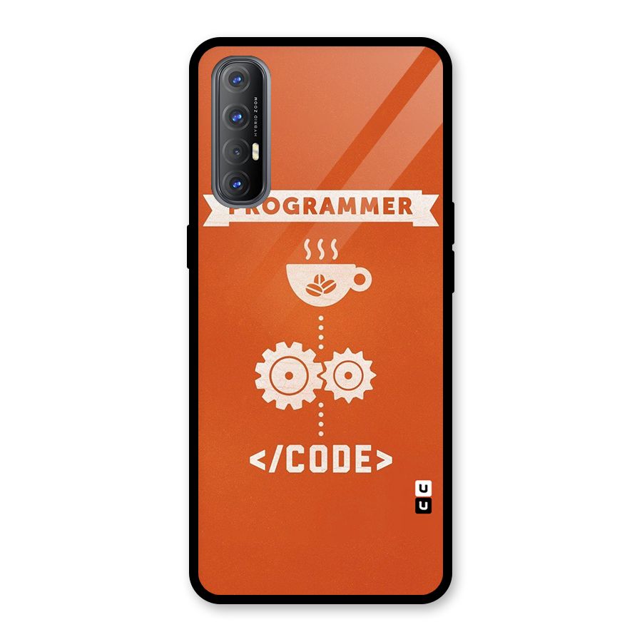 Programmer Coffee Code Glass Back Case for Oppo Reno3 Pro