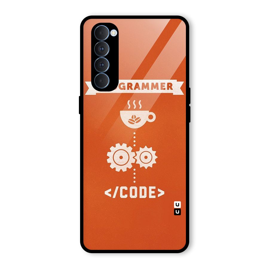 Programmer Coffee Code Glass Back Case for Oppo Reno4 Pro
