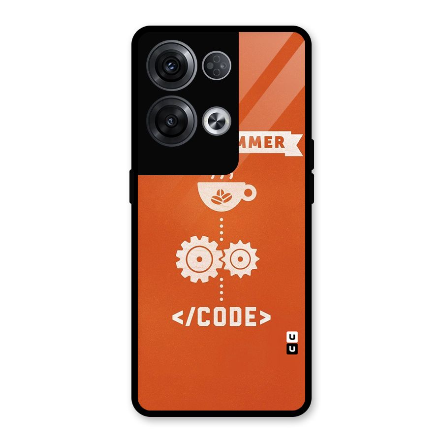 Programmer Coffee Code Glass Back Case for Oppo Reno8 Pro 5G