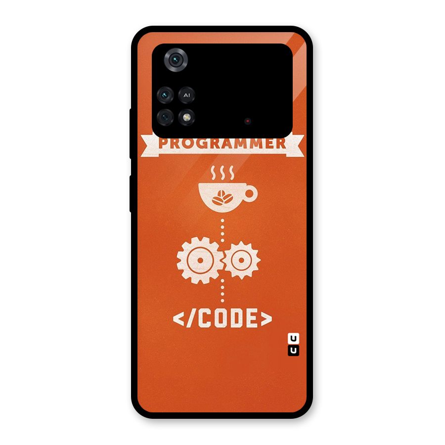 Programmer Coffee Code Glass Back Case for Poco M4 Pro 4G