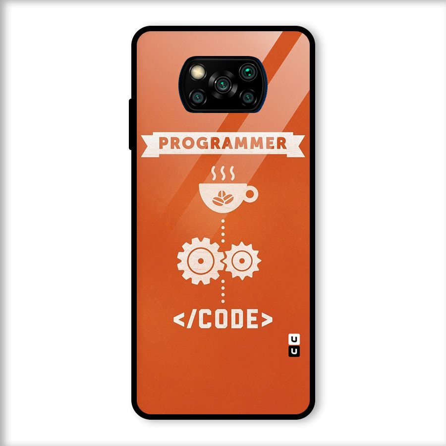Programmer Coffee Code Glass Back Case for Poco X3